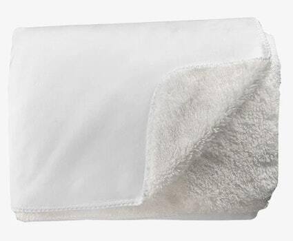 Sherpa photo blanket with cozy fleece backing and detailed printed image on front